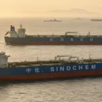 Two Chinese supertankers bypassing the US military blockade in the Strait of Hormuz, May 2026.
