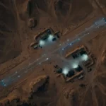 A conceptual satellite map highlighting unauthorized, clandestine military infrastructure deep within the Western Iraqi desert.