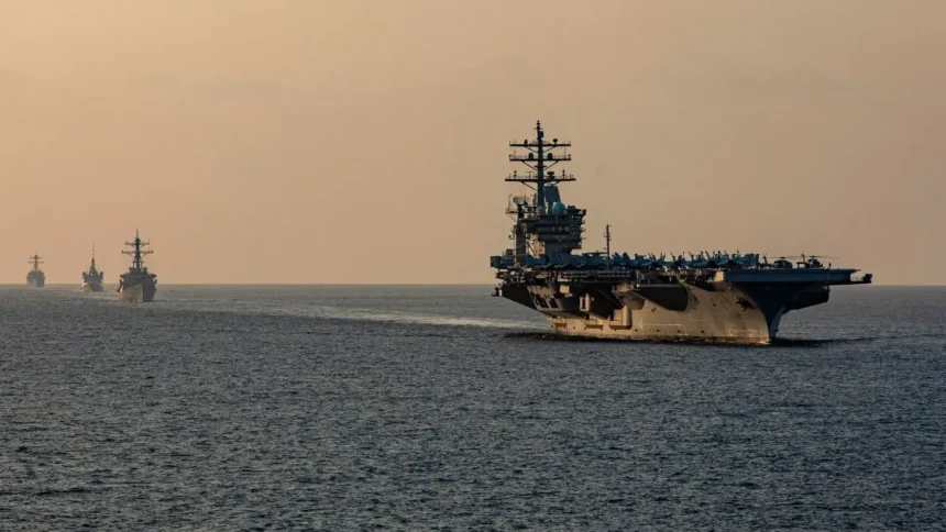 USS Dwight D. Eisenhower Carrier Strike Group transiting the Strait of Hormuz, November 2023