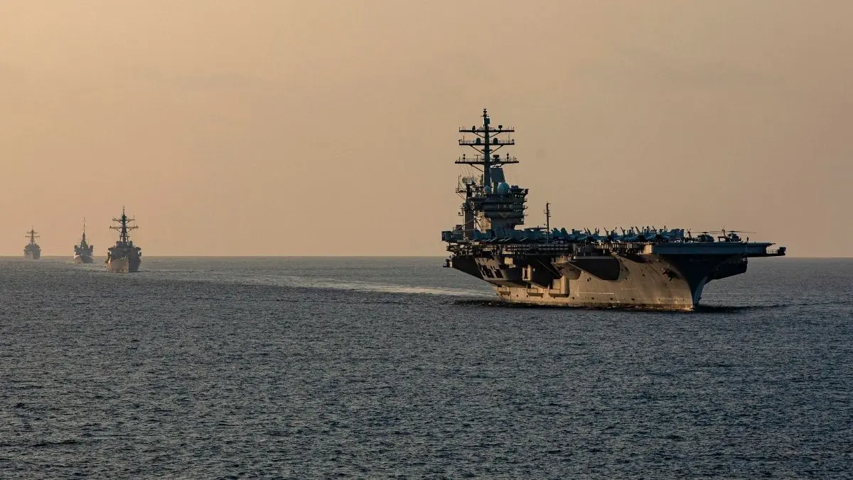 USS Dwight D. Eisenhower Carrier Strike Group transiting the Strait of Hormuz, November 2023