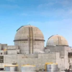 The Barakah Nuclear Power Plant under construction on the coastline of the United Arab Emirates.