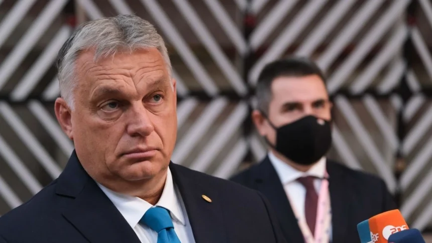 Viktor Orbán, former Prime Minister of Hungary, at a press event in 2021