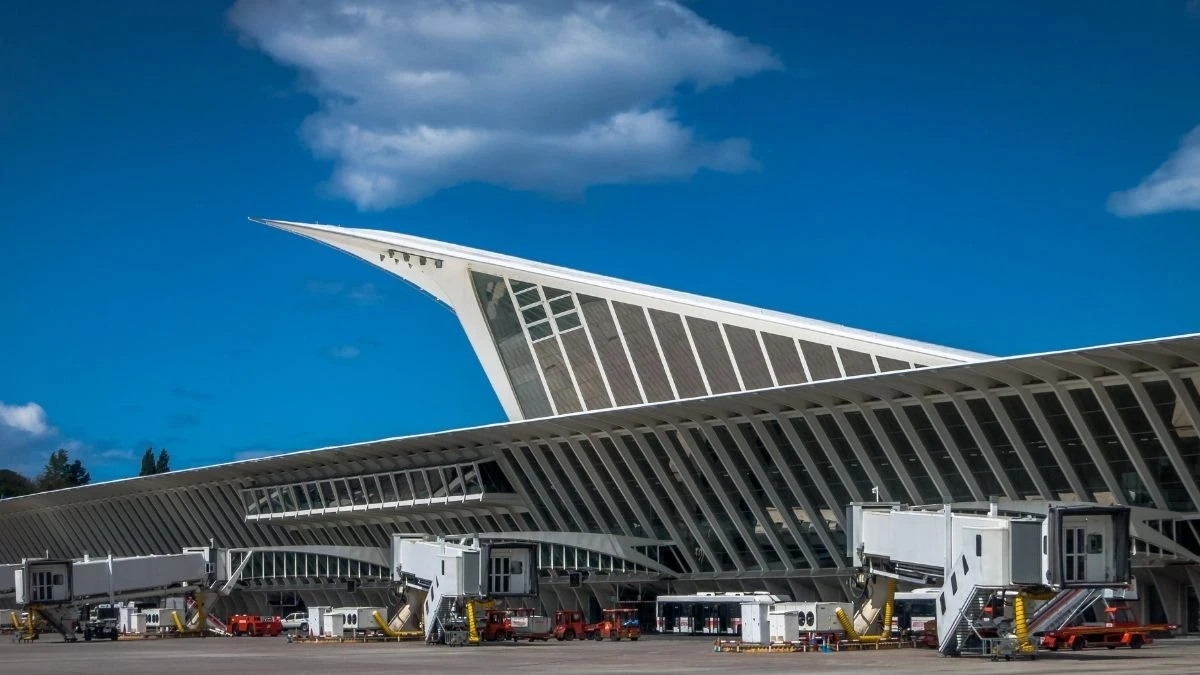 Bilbao Airport terminal exterior with aircraft jetways, as EU finalises air passenger rights overhaul ending 13 years of airline resistance