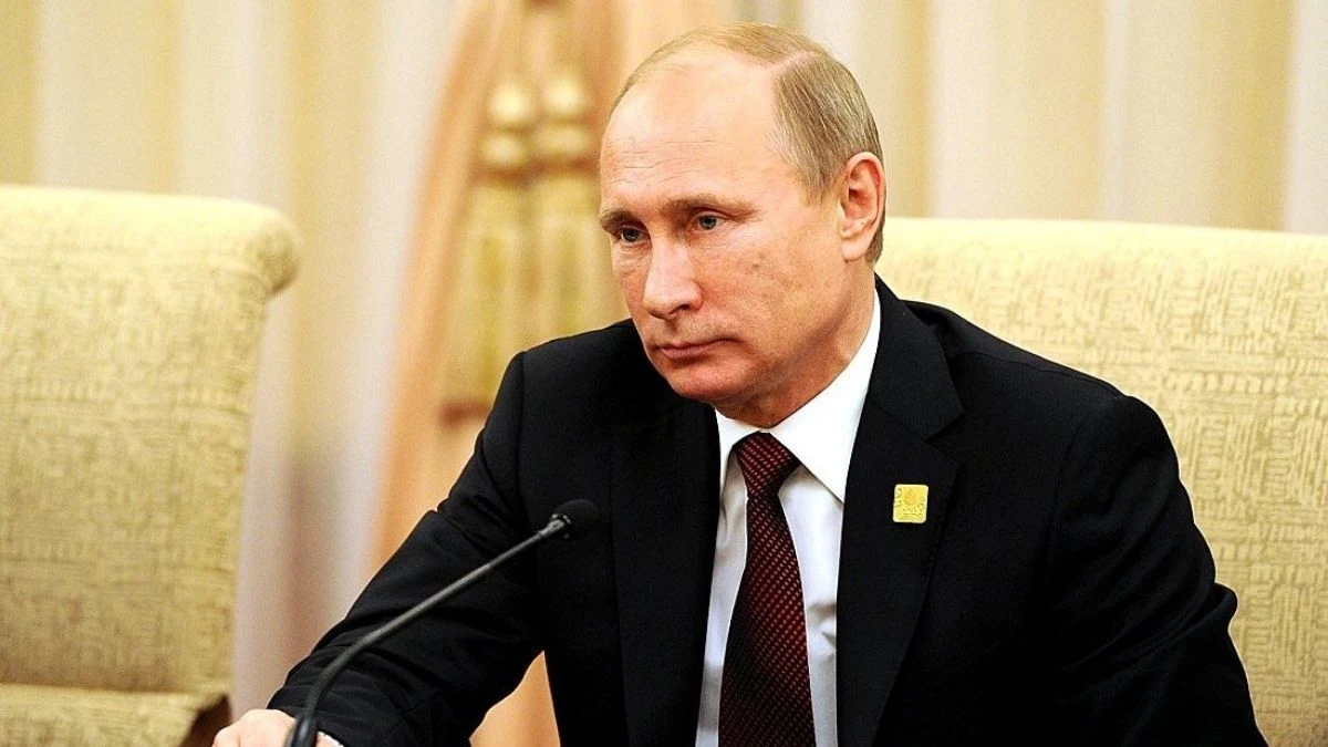 Russian President Vladimir Putin at a Kremlin meeting