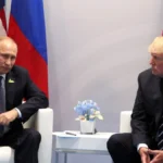 Vladimir Putin and Donald Trump during their bilateral meeting at the 2017 G-20 Hamburg Summit